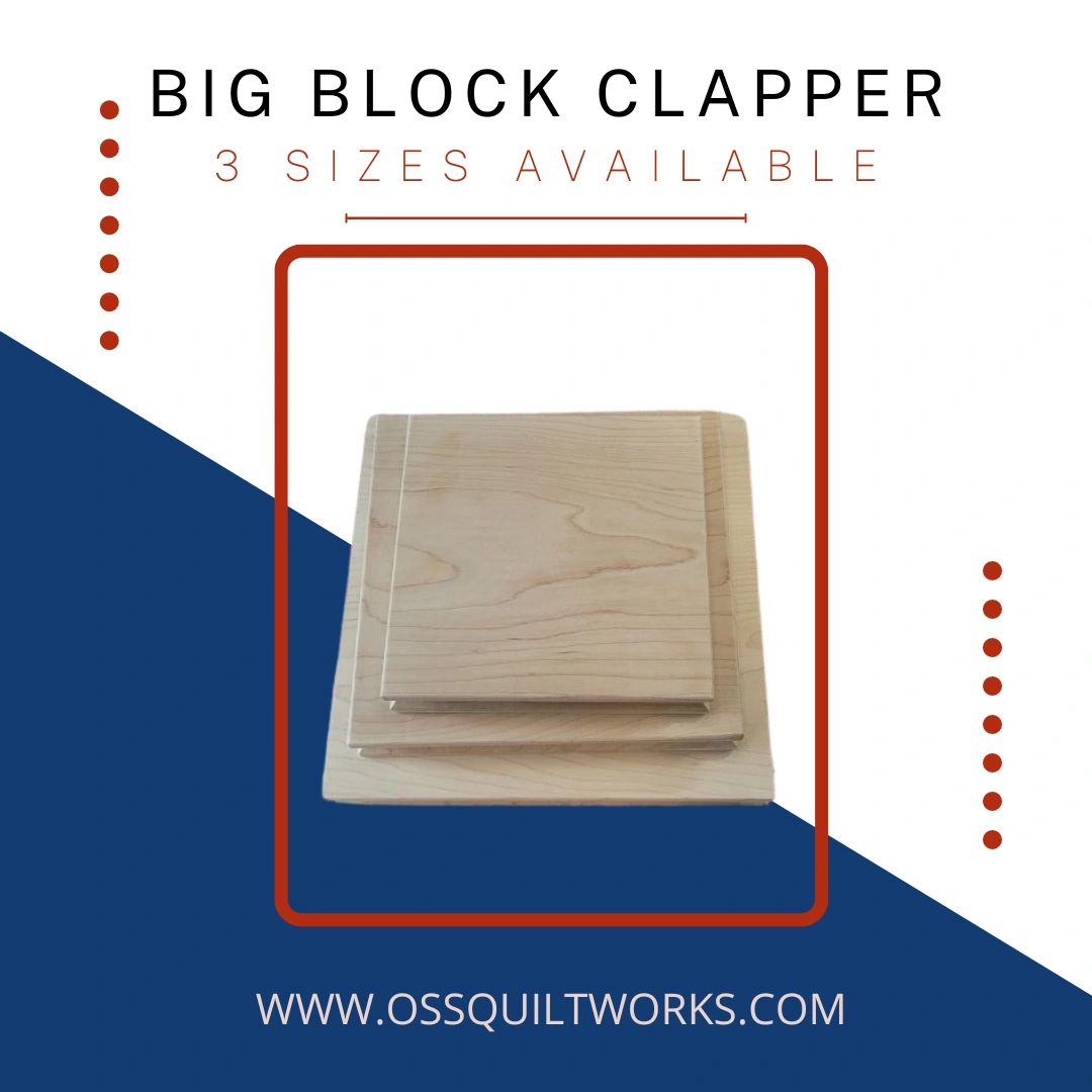 Handmade Hardwood Quilters Big Block Clapper Multiple Sizes